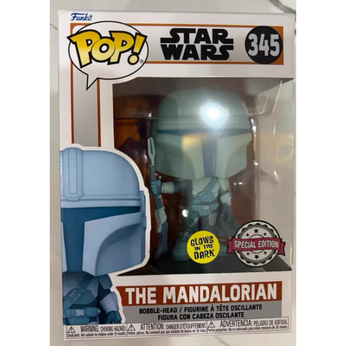 Funko Pop The Mandalorian Star Wars Glow-in-the-Dark Holographic Projection Limited Edition เครื่องป