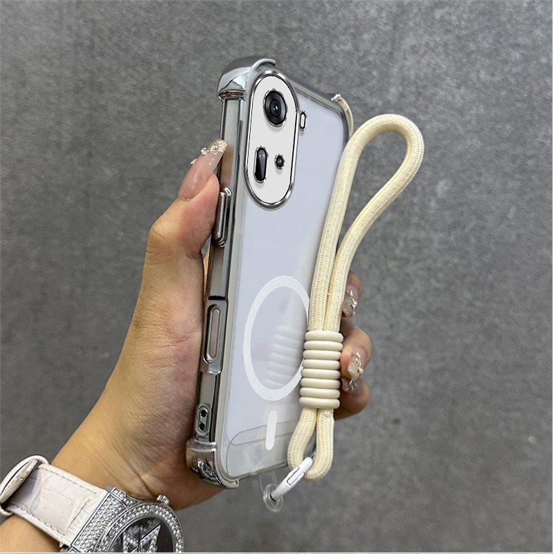 for เคส เคสสําหรับ OPPO Reno 11 pro reno 11 5g 2023 เคสโทรศัพท์ Soft pack ซิลิโคนกันกระแทกฝาครอบแม่เหล็กดูดแหวนโปร่งใสสายรัด lanyard SJBSWBCXQS01