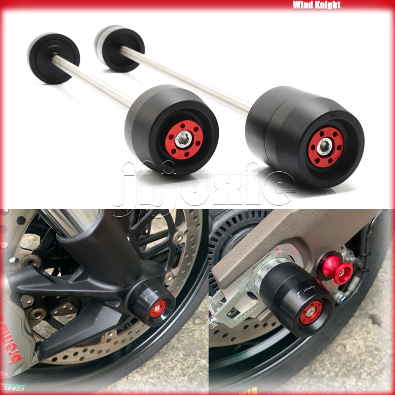 สําหรับ Ducati Monster 696/795/797/821/937/950 รถจักรยานยนต์ด้านหน้าด้านหลังเพลา Sliders ป้องกันล้อ 
