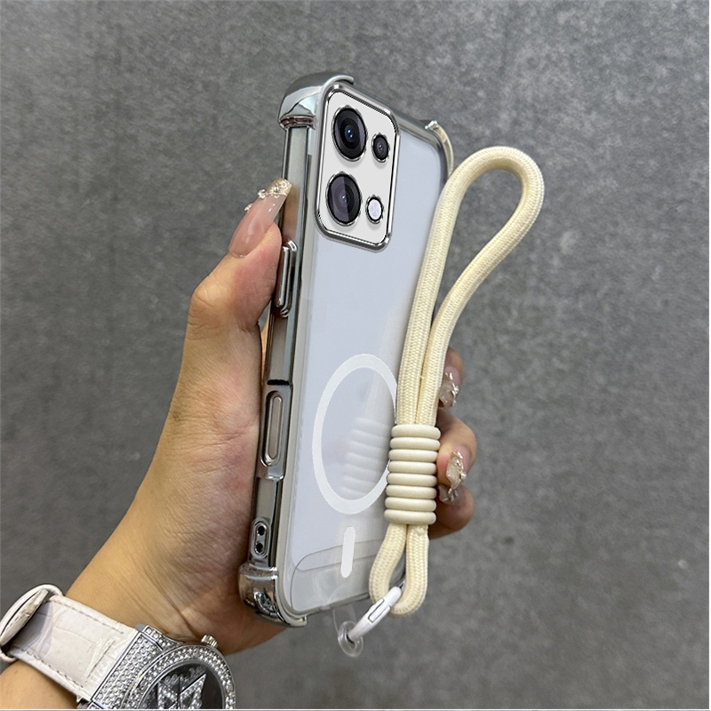 for เคส เคสสําหรับOppo reno 13 pro 5G reno13 Reno13f 13f 5G 2024 เคสโทรศัพท์แพ็คนุ่มซิลิโคนกันกระแทกฝาครอบแม่เหล็กดูดแหวนโปร่งใสสายรัดlanyard SJBSWBCXQS01