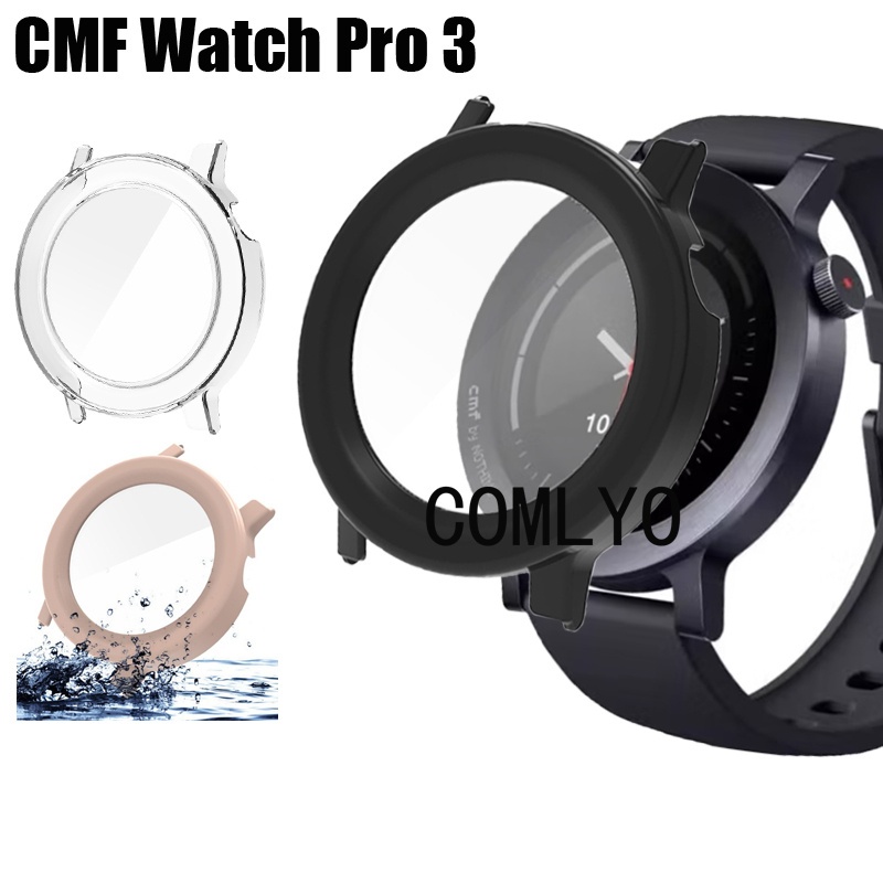 สําหรับ CMF Watch PRO 3 Smart Watch Case ป้องกันกันชน PC + กระจกป้องกันหน้าจอ PC คลุมทั้งหมด