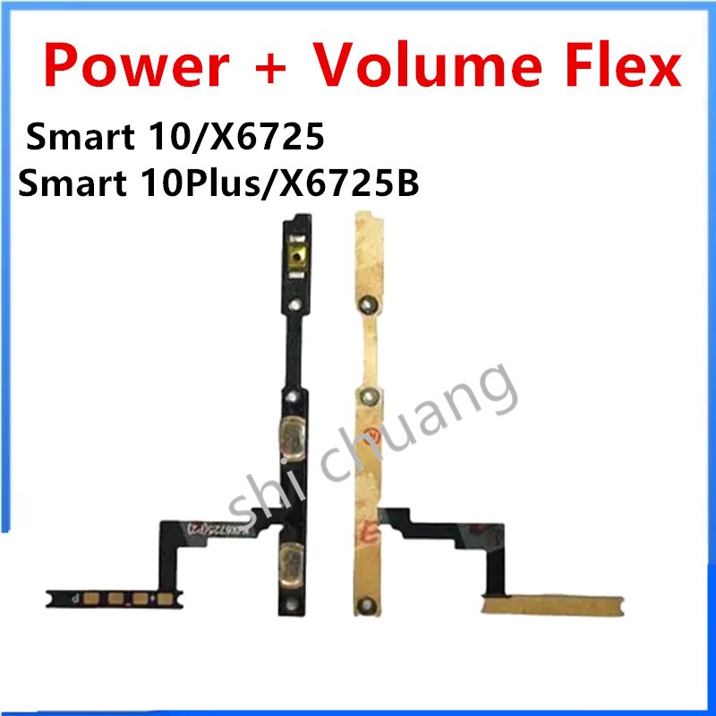 ปุ่มปรับระดับเสียงสวิตช์ไฟเปิดปิดดิ้นสําหรับ Infinix Smart 10 Plus HD X6725 X6725B