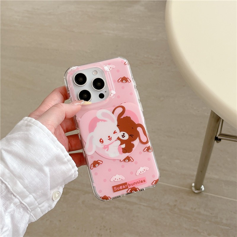 IPhone 15 Pro max 16 Pro max เคสโทรศัพท์กระบวนการ TPU ลายกระต่ายขนมหวาน