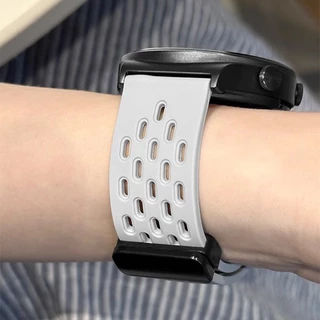 สายรัดซิลิโคนสายรัดระบายอากาศอุปกรณ์เสริมสร้อยข้อมือสําหรับ Amazfit Helio Strap