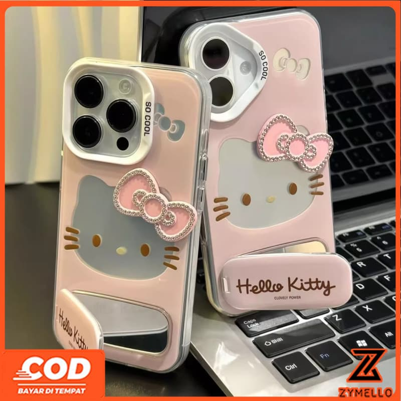 เหมาะสําหรับ OPPO Realme Note 60 Realme Note 50 หมายเหตุ 70 Realme C61 C75 C53 C51 C67 C65 C63 C61 C35 C55 แฟชั่น Hollow Bow Mirror Holder IMD กันกระแทก TPU เคสโทรศัพท์