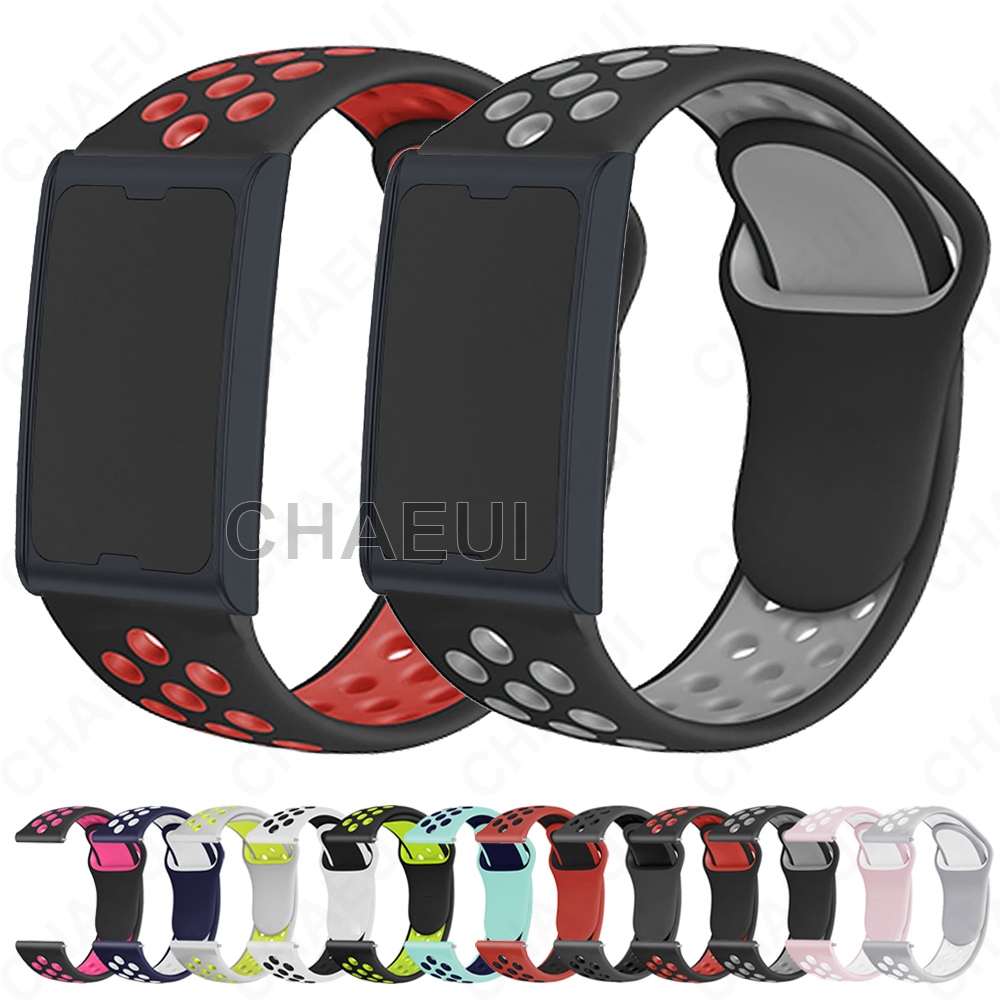 สายรัดซิลิโคนสร้อยข้อมือสีคู่อุปกรณ์เสริมสําหรับ Amazfit Helio Strap