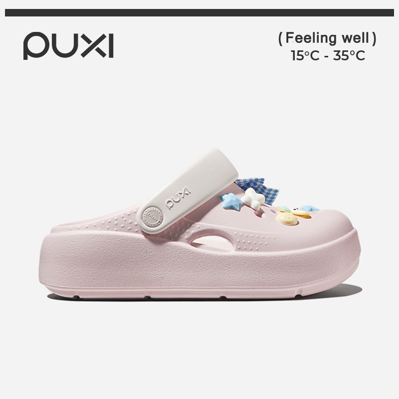 PUXI Star Cave รองเท้าแตะ สําหรับผู้หญิง พื้นรองเท้าชั้นในที่ถอดออกได้ พื้นรองเท้านุ่ม กันลื่น รองเท้าแตะชายหาด PX9109