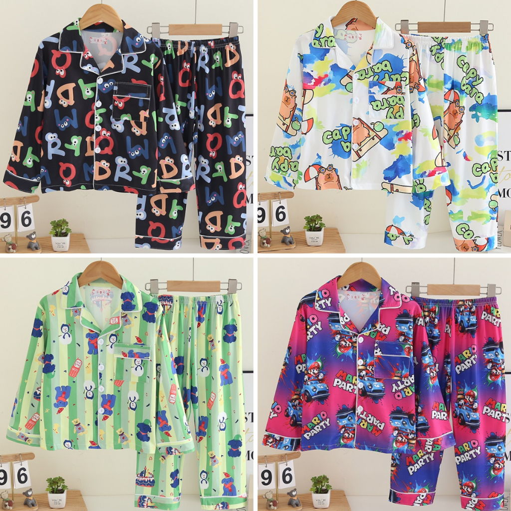 Stocking Astronaut Kid ชุดนอนปกแขนยาว Kawaii Boy หรือ Girls Loungewear สําหรับ 9 - 10 ปี