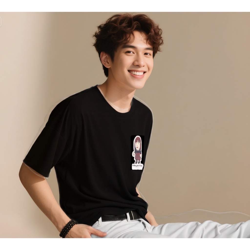 sister hong เสื้อยืดพิมพ์ลายสำหรับผู้ชายฤดูร้อน