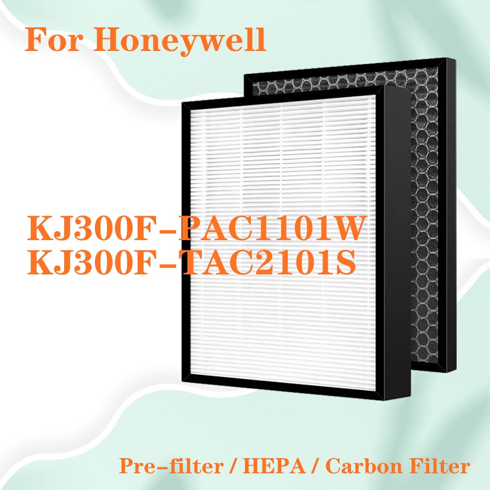 สําหรับ Honeywell เครื่องฟอกอากาศ KJ300F-PAC1101W KJ300F-TAC2101S เปลี่ยนแผ่นกรอง HEPA และตัวกรองถ่า