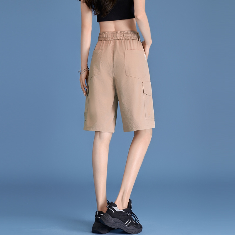 พร้อมส่งจากกทมกางเกงขาสั้นผู้หญิง กางเกงขาสั้นเอวสูงสีดำสไตล์เกาหลีสำหรับผู้หญิง - รูปที่ 7