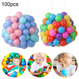 สระบอล ลูกบอลพลาสติก 5.5-8 ซม 50/100 ลูก สีมุกอ่อน สีสดใส ของเล่นเด็ก เสริมพัฒนาการ ฟรีจัดส่ง