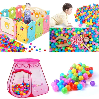 สระบอล ลูกบอลพลาสติก 5.5-8 ซม 50/100 ลูก สีมุกอ่อน สีสดใส ของเล่นเด็ก เสริมพัฒนาการ ฟรีจัดส่ง