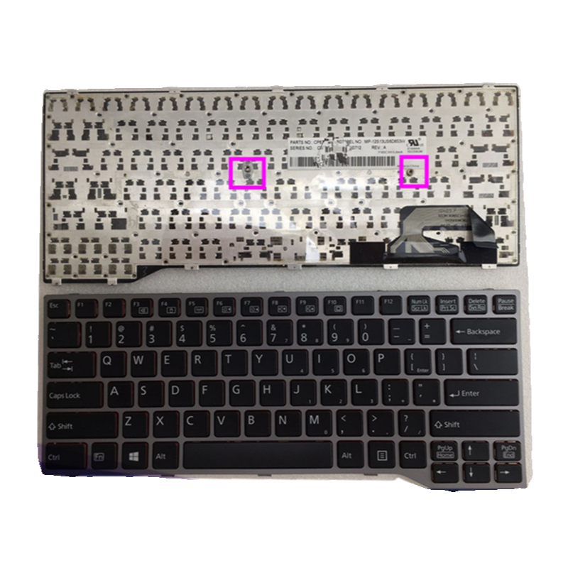ใช้แป้นพิมพ์แล็ปท็อปสําหรับ Fujitsu Lifebook T725 T726 Q775 Q737 Q736 Series กรอบเงิน US Layout