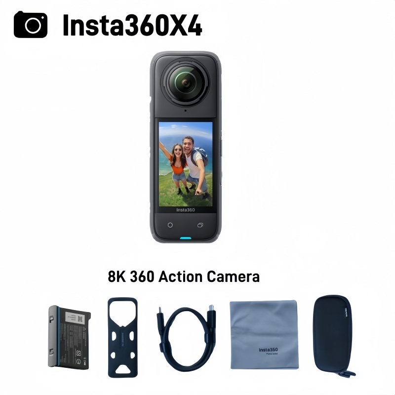Insta360X4 กล้องกีฬาแบบพาโนรามา 8K HD Shakeproof กล้องกันน้ํา Vlog ขี่รถจักรยานยนต์เล่นสกีดําน้ํา