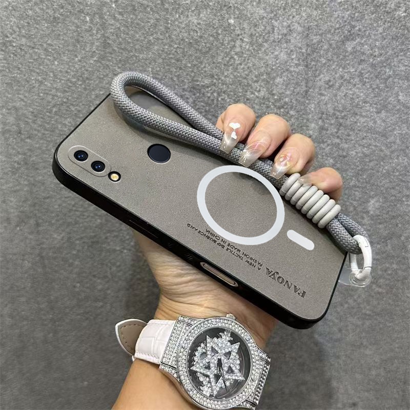 Suitable for เคส เคสสําหรับHuawei Y7 2019 Huawei y9 2019 Huawei Y7 pro 2019 เคสโทรศัพท์Sheepskin soft edge anti slip shock absorbing Sleeveแหวนดูดแม่เหล็กและเชือกแขวนYPBSWBCXQSK