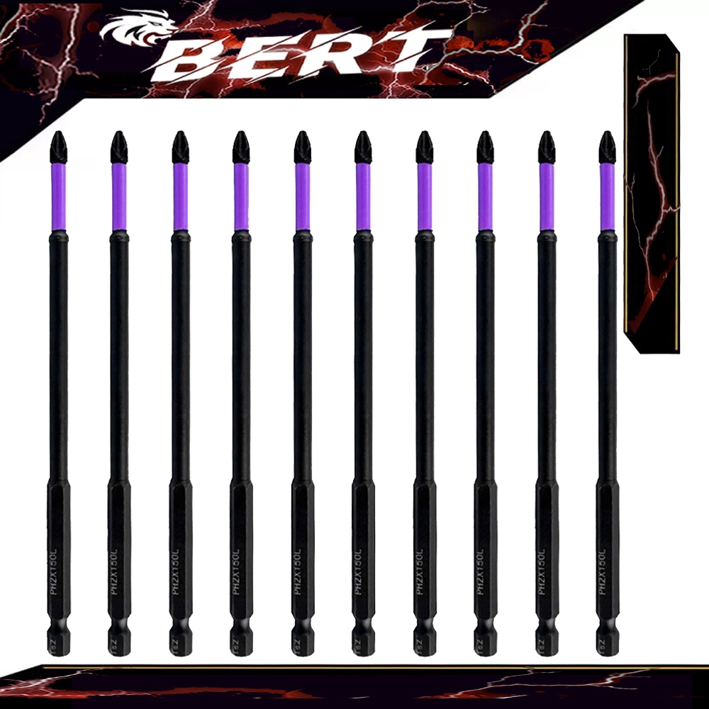 BERT ｜ชุดดอกสว่านไขควงแม่เหล็ก PH2 กันลื่น10 ชิ้น ดอกสว่านไขควงแม่เหล็ก กันลื่น
