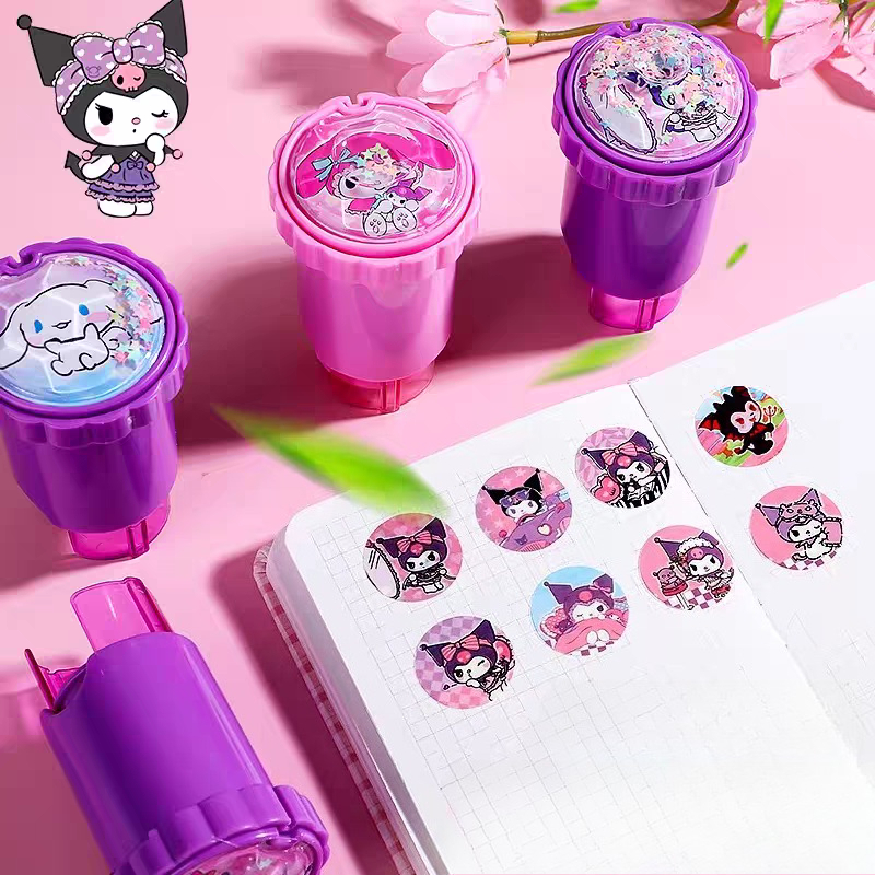 น่ารักการ์ตูน Quicksand Magic Hot Stamping เครื่องสติกเกอร์ของเล่น Sanrio Hot Stamping รางวัลสติกเกอร์สําหรับเด็กหญิงและเด็กชาย
