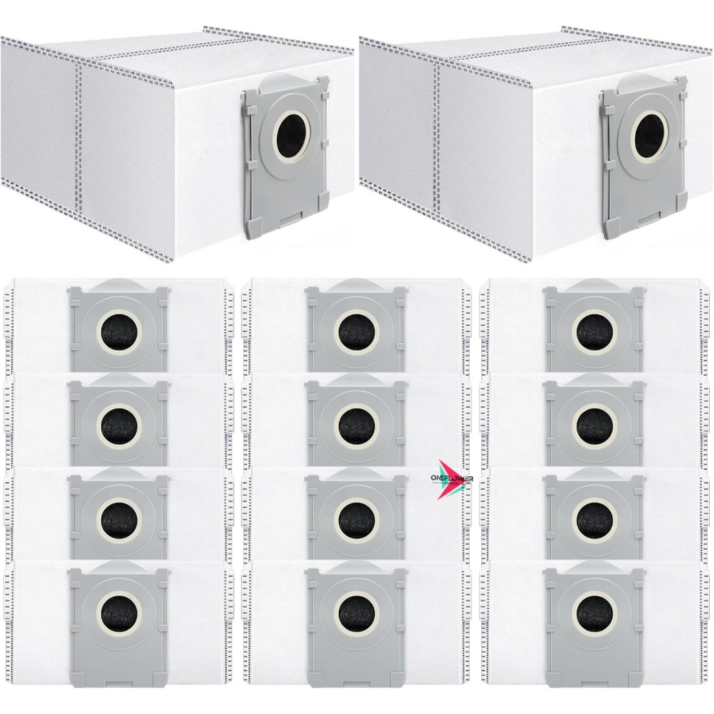 ถุงเก็บฝุ่น 14 ชิ้น, เข้ากันได้กับ Ecovacs Deebot X8 Pro Omni/T50 Pro Max Omni/T80 Omni/Yeedi S14 Pl