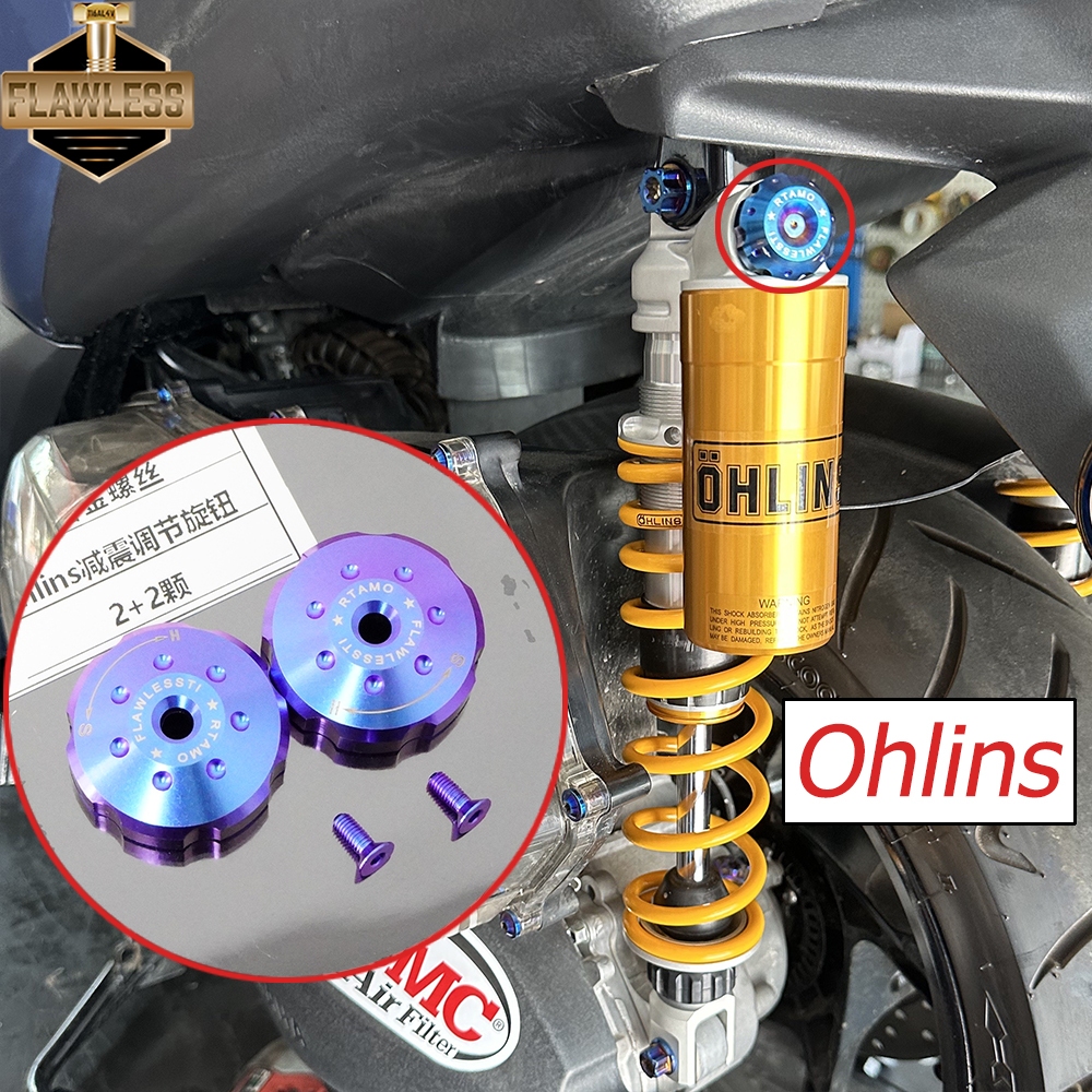FLAWLESSTI Ohlins YA740 PI 801 802 HO 018 Gr5 ไทเทเนียมปรับลูกบิดสําหรับ Forza 350 Xmax 300 Sprint 1