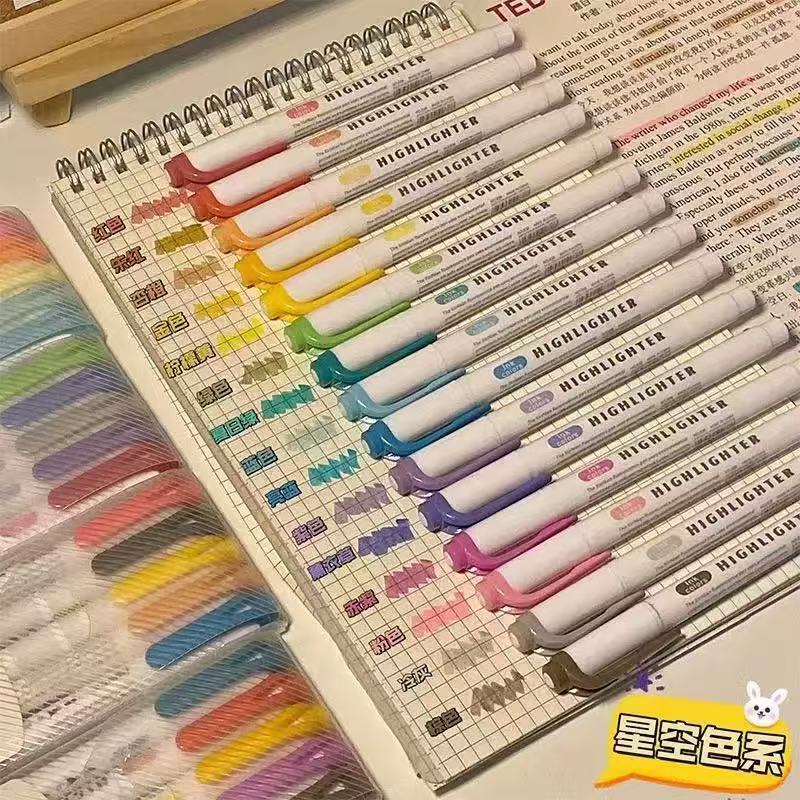 Letit ปากกาเรืองแสง แบบสองหัว สําหรับตกแต่งงานศิลปะ ชุดละ 5 ชิ้น