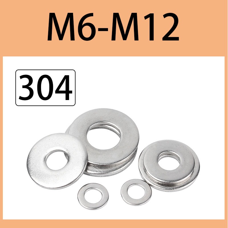 แหวนอีแปะ แหวนรอง แหวนอีแปะ สแตนเลส 304 แหวนรองน็อต M6/M8/M10