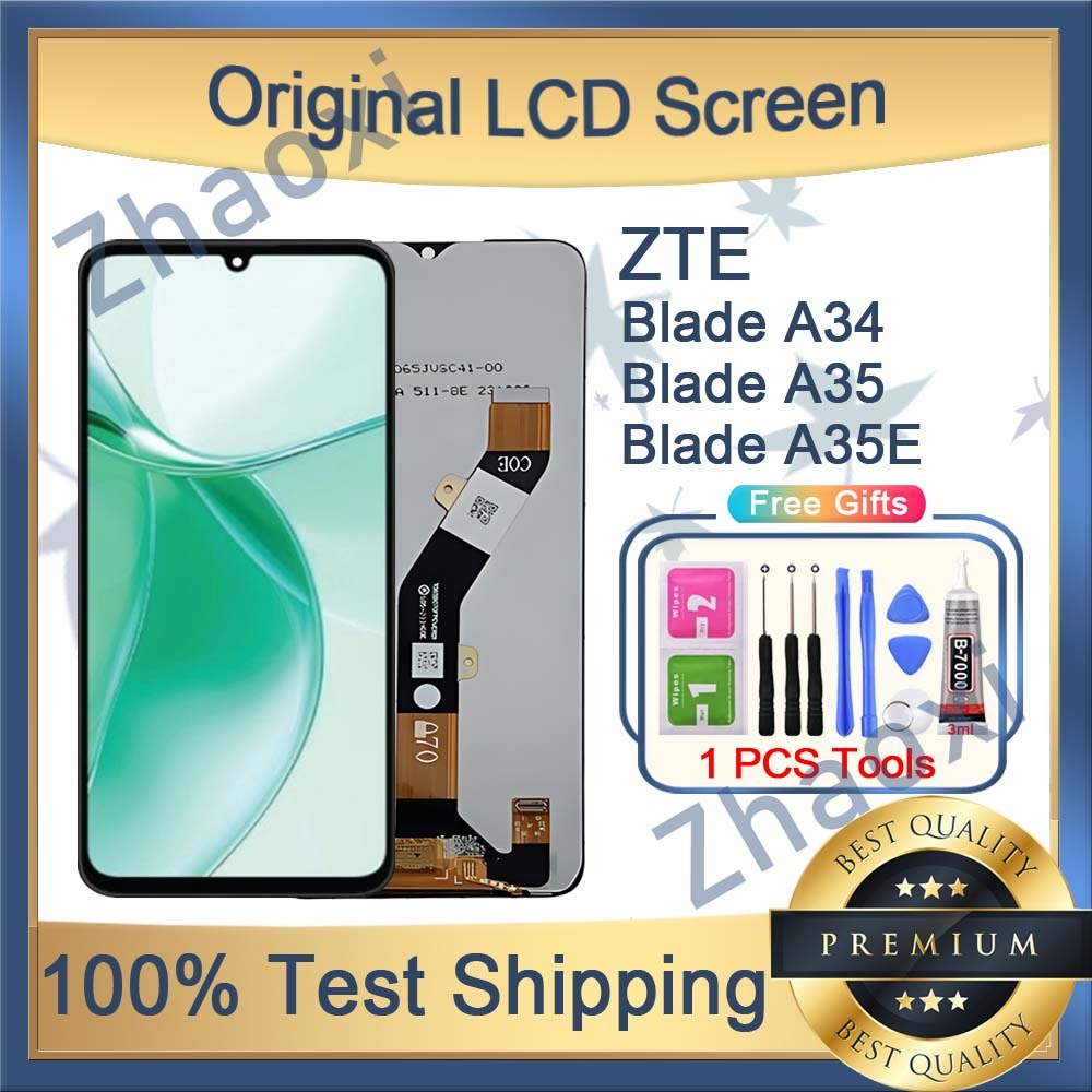 ZTE Blade A34 A35 A35E จอแสดงผล LCD หน้าจอสัมผัสพร้อมการเปลี่ยนเฟรม