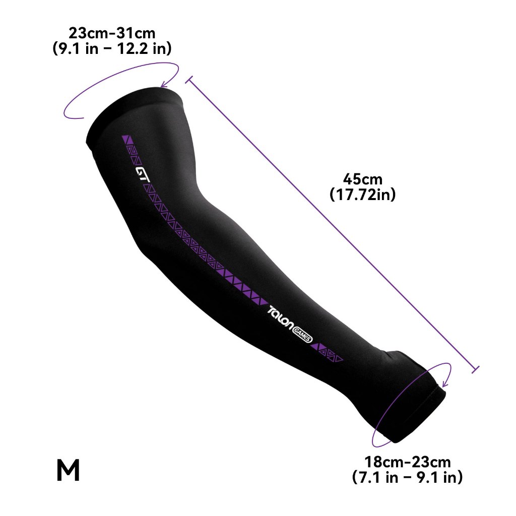 TALONGAMES eSports GT ARM Sleeve, ลดแรงเสียดทานบนแผ่นรองเมาส์, แห้งเร็ว, ความรู้สึกเย็น,M