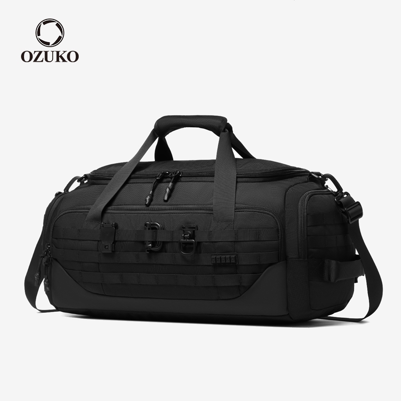 OZUKO กระเป๋าเดินทาง Multi-Pocket พร้อมช่องรองเท้า Duffle Men กระเป๋ายิมกันน้ํา