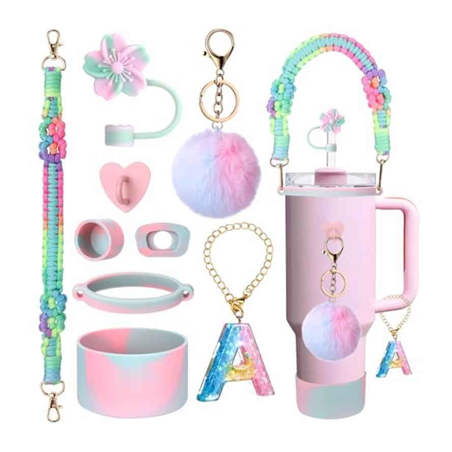 Stanley Set Stanley Cup 20 oz 30 oz 40 oz แก้วพร้อมอุปกรณ์เสริมด้ามจับ