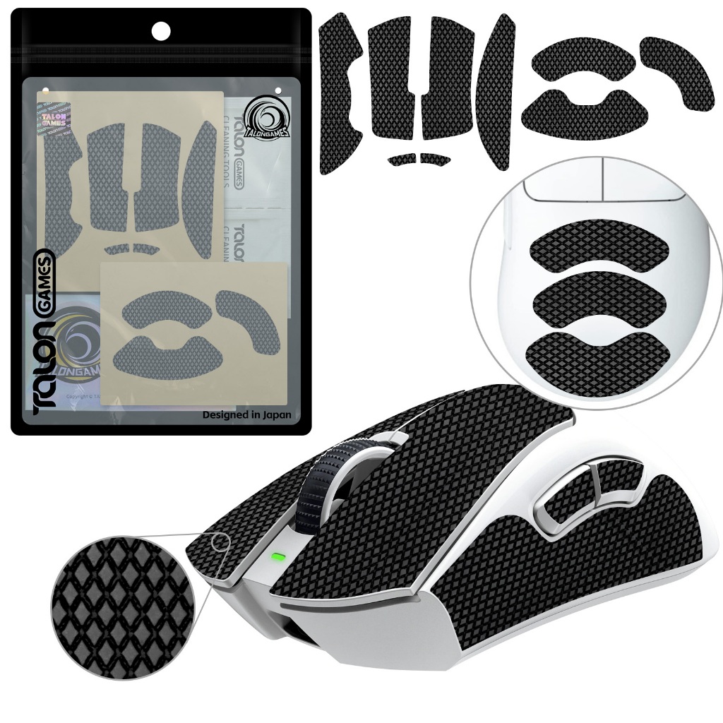 TALONGAMES เทปจับเมาส์สําหรับ Razer DeathAdder V4 Pro / V3 Pro, เทปกันลื่นดูดซับเหงื่อปาล์ม
