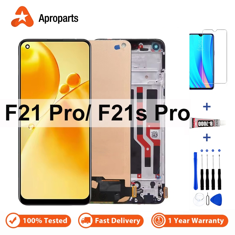 หน้าจอ LCD สำหรับ OPPO F21 F21s Pro 4G 5G CPH2363 CPH2341 จอแสดงผล Touch Digitizer Assembly พร้อมชิ้นส่วนกรอบ