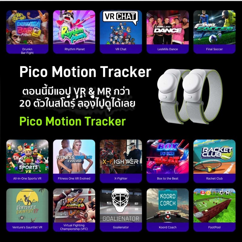【New】สินค้าใหม่ปี 2024 PICO motion Tracker Specs การติดตามการเคลื่อนไหวแบบเต็มตัว