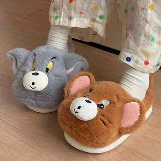 XIXITIAO รองเท้าแตะผ้าฝ้าย Plush Warm น่ารักผู้ชายผู้หญิงฤดูหนาวคู่สบายในร่ม