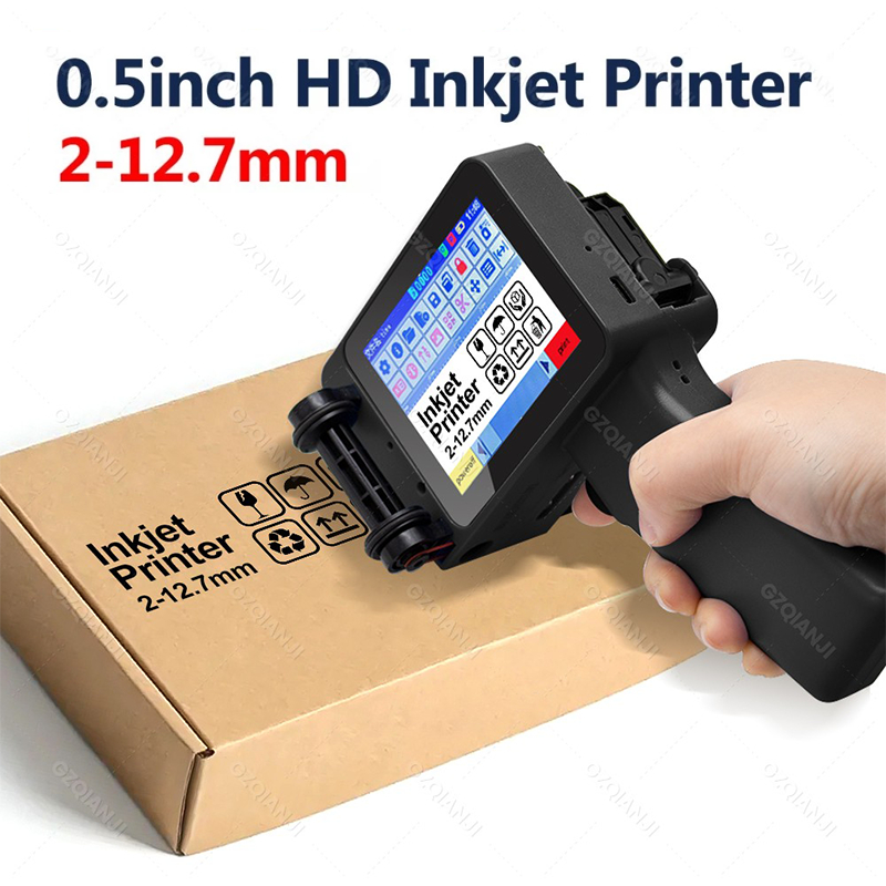 เครื่องพิมพ์อิงค์เจ็ทแบบพกพา 12.7 มม. พิมพ์ข้อความ QR Code บาร์โค้ด หมายเลขล็อต โลโก้ รูปภาพ วันที่
