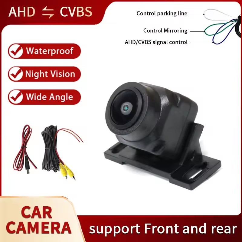 AHD มุมกว้าง 170 องศากันน้ําปรับรถด้านหน้าย้อนกลับสํารองกล้องมองหลังสําหรับรถยนต์ Android DVD AHD Mo
