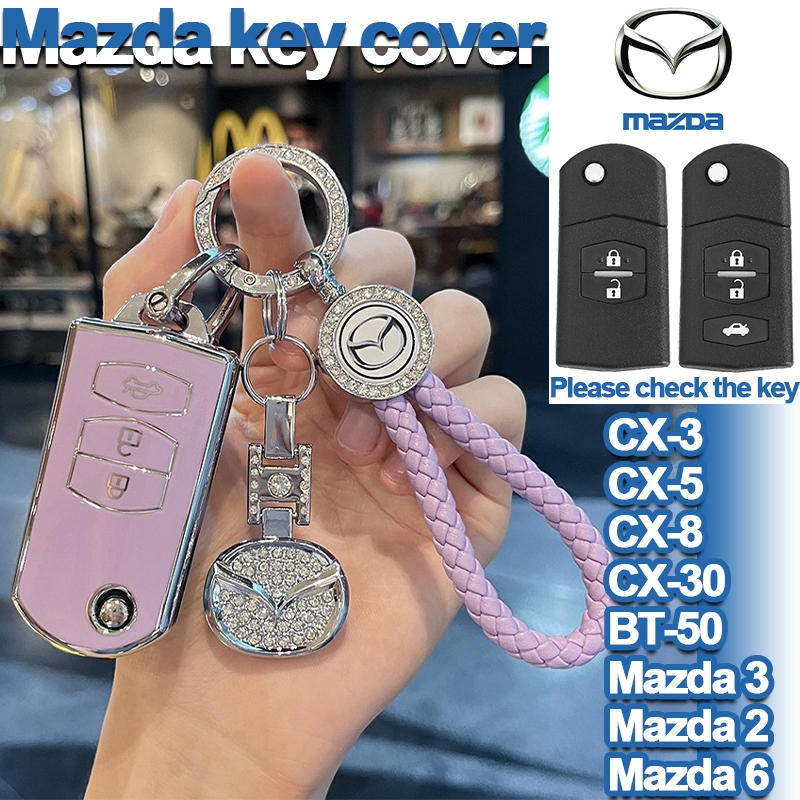 Mazda เคสป้องกันกุญแจรถสําหรับ Mazda CX-3 CX-5 CX-8 CX-30 BT-50 Mazda 2/3/6 ฝาครอบกุญแจรีโมทรถยนต์