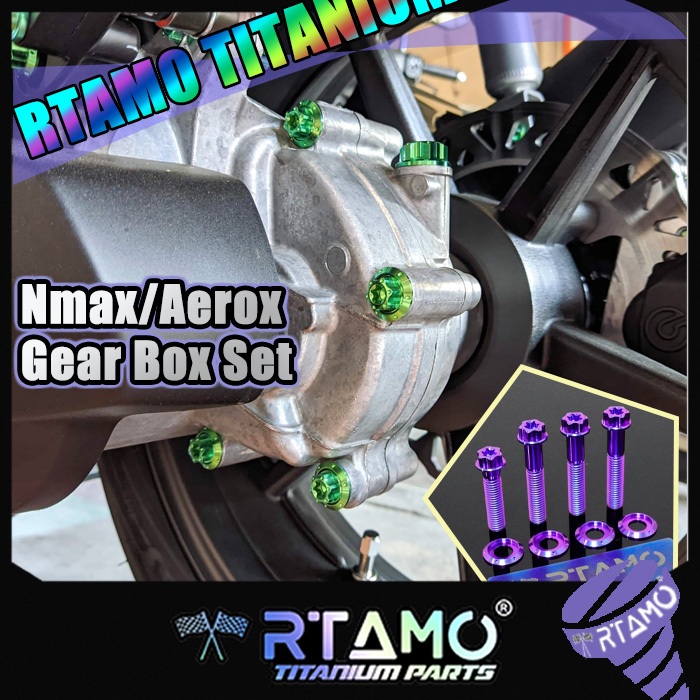 RTAMO ไทเทเนียม Gr5 กล่องเกียร์ Bolt ชุด Fit สําหรับ Nmax V1 V2 V3 Aerox V1 V2 เดียวกัน