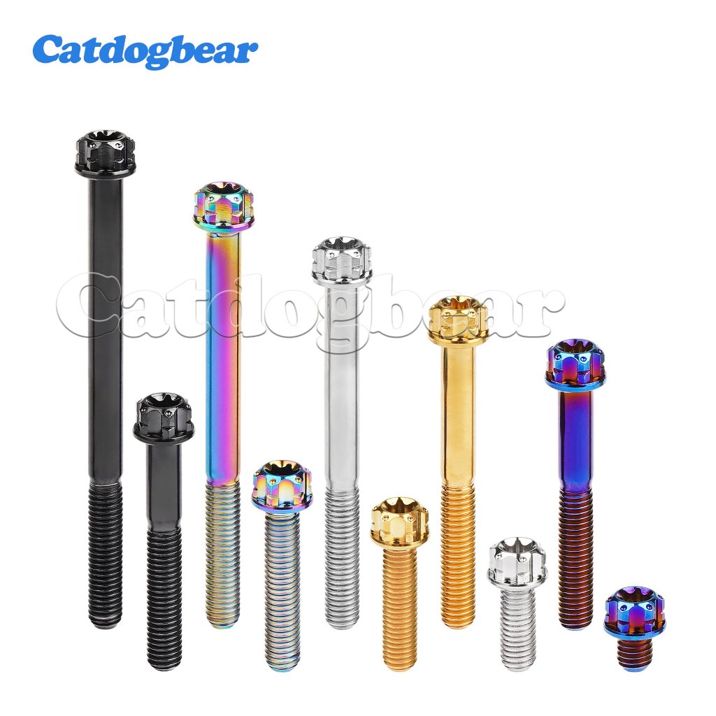 Catdogbear สกรูไทเทเนียม M5x6-90 มม. Torx สำหรับสกรูภายในและภายนอกของเครื่องยนต์และฝาถังน้ำมันเชื้อเพลิง