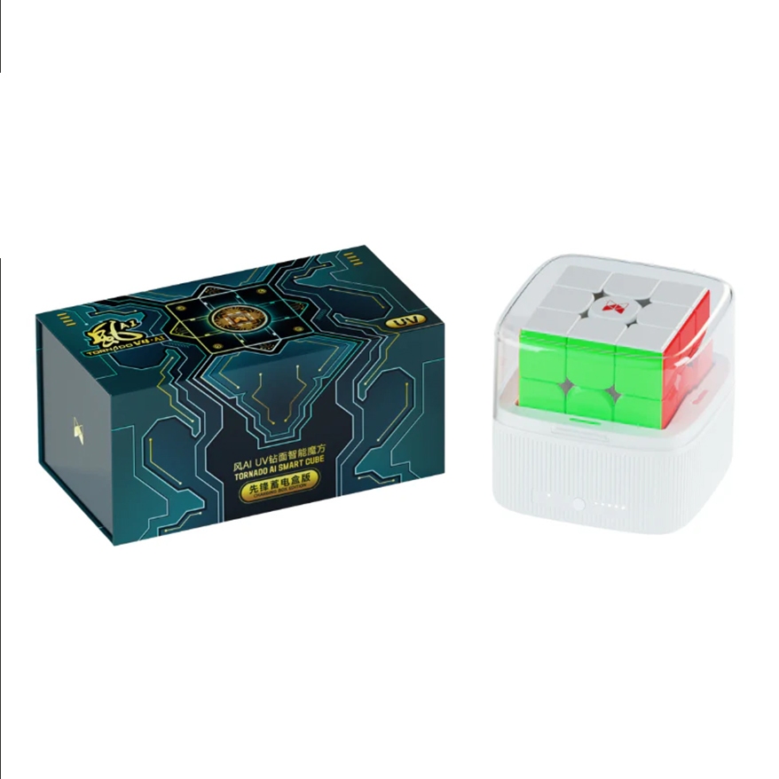 QiYi XMD Tornado V4 AI สมาร์ท Cube เคลือบ UV 3x3 Magnetic Cube Tornado AI ความเร็ว Cube สติกเกอร์ของ