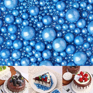 น้ําตาลไข่มุกสีฟ้าโรย-ไข่มุกลูกอมกินได้พร้อมขนาดผสม,ขนมเค้กท…