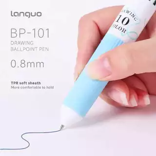Languo ใหม่ 60 สีปากกาลูกลื่น/ชุด 10 in 1 Macaron ปากกาลูกลื่นหลากสีเด็กนักเรียนภาพวาดและ Graffiti โรงเรียนอุปกรณ์สํานักงาน