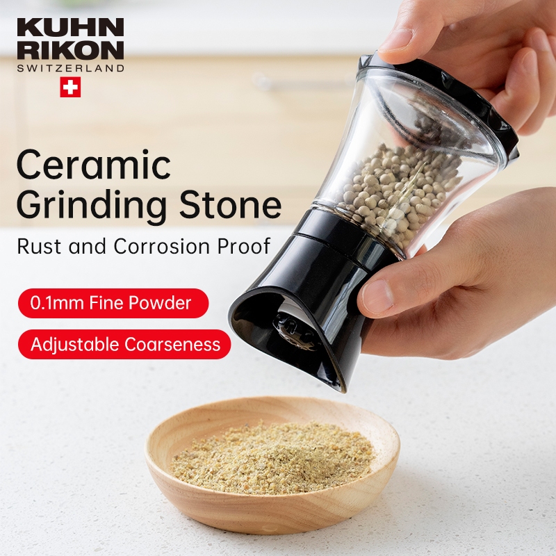 KUHN RIKON เครื่องบดพริกไทยเกลือเครื่องเทศด้วยตนเองปรับความหยาบครัวโรงสีพริกไทยการออกแบบสวิส