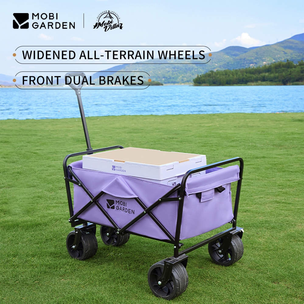 MOBI GARDEN Interstellar Camping Car Outdoor Camping Trailer พับเบรคแบบพกพารถเข็น