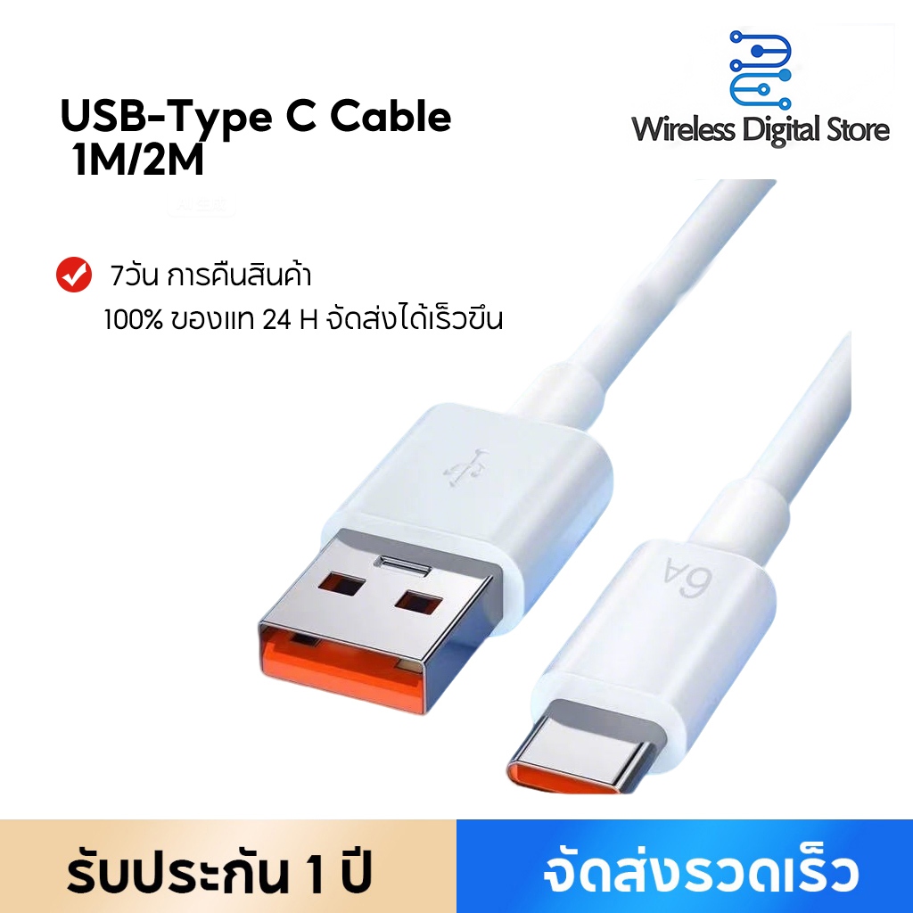 25W Super Fast Charger For Samsung 2M Type C to Type C สายชาร์จหัว+สายชาร์จ Type C 45W Adapter Fast 