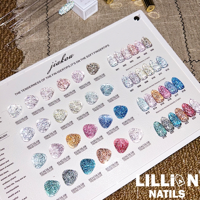 【พร้อมส่งในไทย】 สีเจลแฟลช สีทาเล็บเจล 24สี สีเจลแฟลช JIAKOU เล็บ （JIAKOU) สีเจล สีเจลแฟลช   แถมชาร์ท