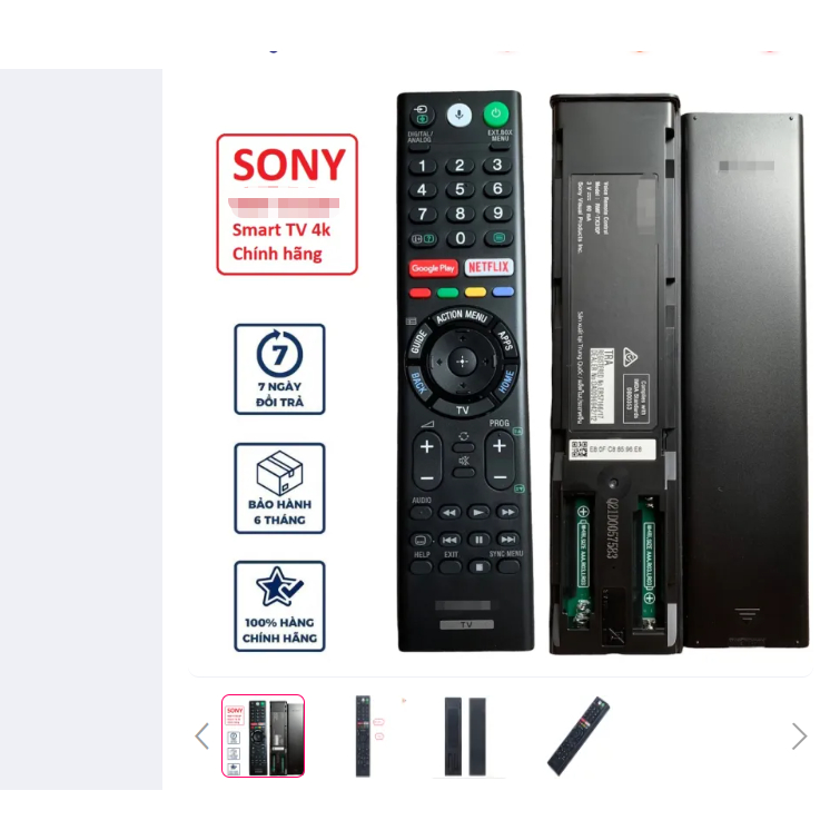 RMF-TX310P รีโมทคอนโทรล fit สําหรับ Sony Bravia LED TV รุ่น 55A8G, 65A8G, 75X8000G, 65X8000G, 55X8000G, 49X8000G, 43X80F, 65X77G, 65X7