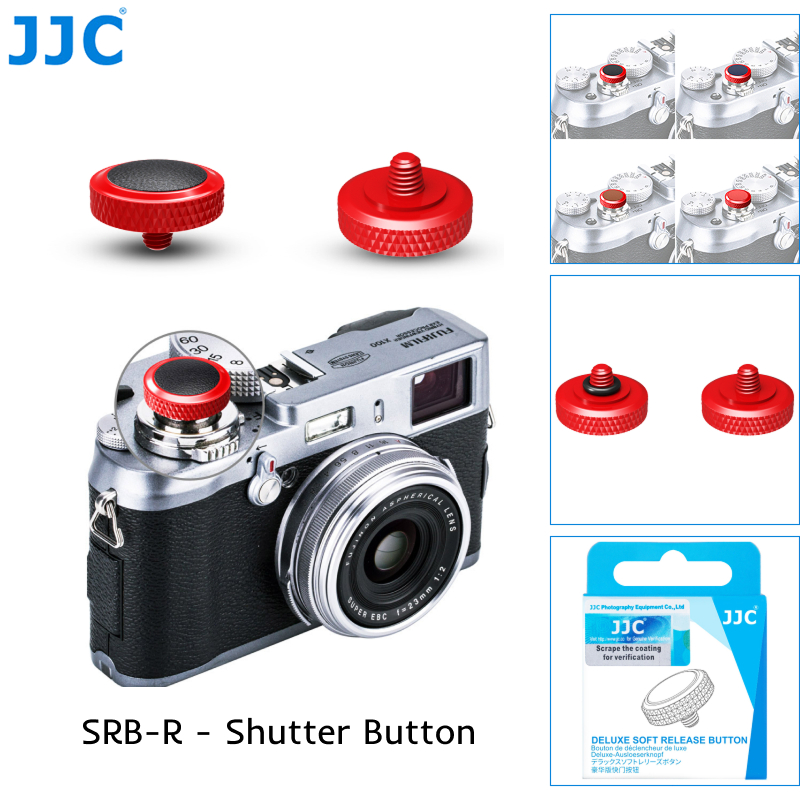 JJC ปุ่มปล่อยชัตเตอร์เกลียวโลหะสีแดง Fujifilm Fuji X-T30 III XT30 III X-E5 X ครึ่ง X-M5 X-PRO1 X-PRO