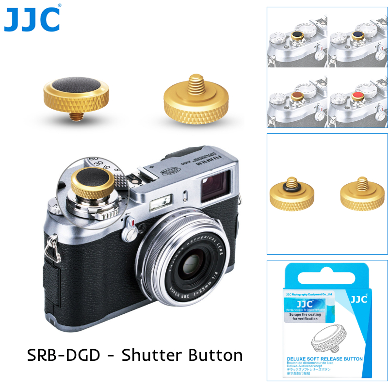 JJC ปุ่มปล่อยชัตเตอร์เกลียวโลหะสีทอง Fujifilm X-T30 III X-E5 X ครึ่ง XE5 xครึ่ง X-M5 X-E4 X-T5 X-T10