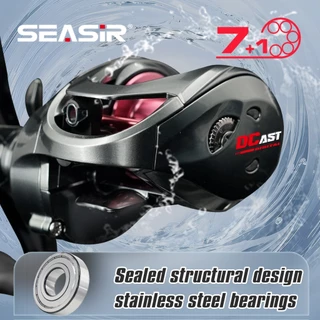 SEASIR DCAST DC Baitcasting ตกปลา Reel Digital Control long cast คาร์บอนเครื่องซักผ้าทองเหลืองเกียร์ 7.3:1 7 + 1BB ลากสูงสุด 9 กก.น้ําเค็มสด Reel ตกปลา Coil